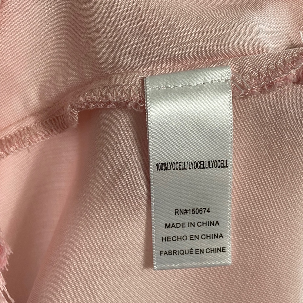 Billy T Lyocell/CottonEmbroidered Pink Women's Button up Frey Hem Boho - Picture 13 of 17
